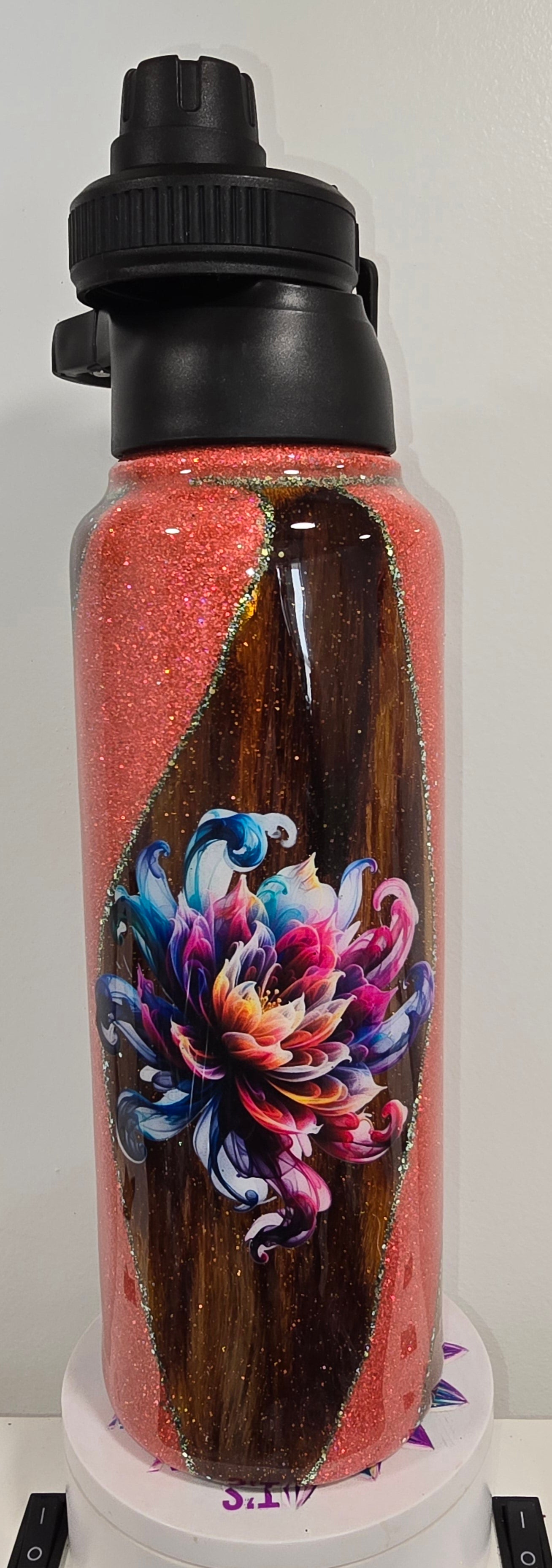 #34 32oz hydro flower/woodgrain DIANE