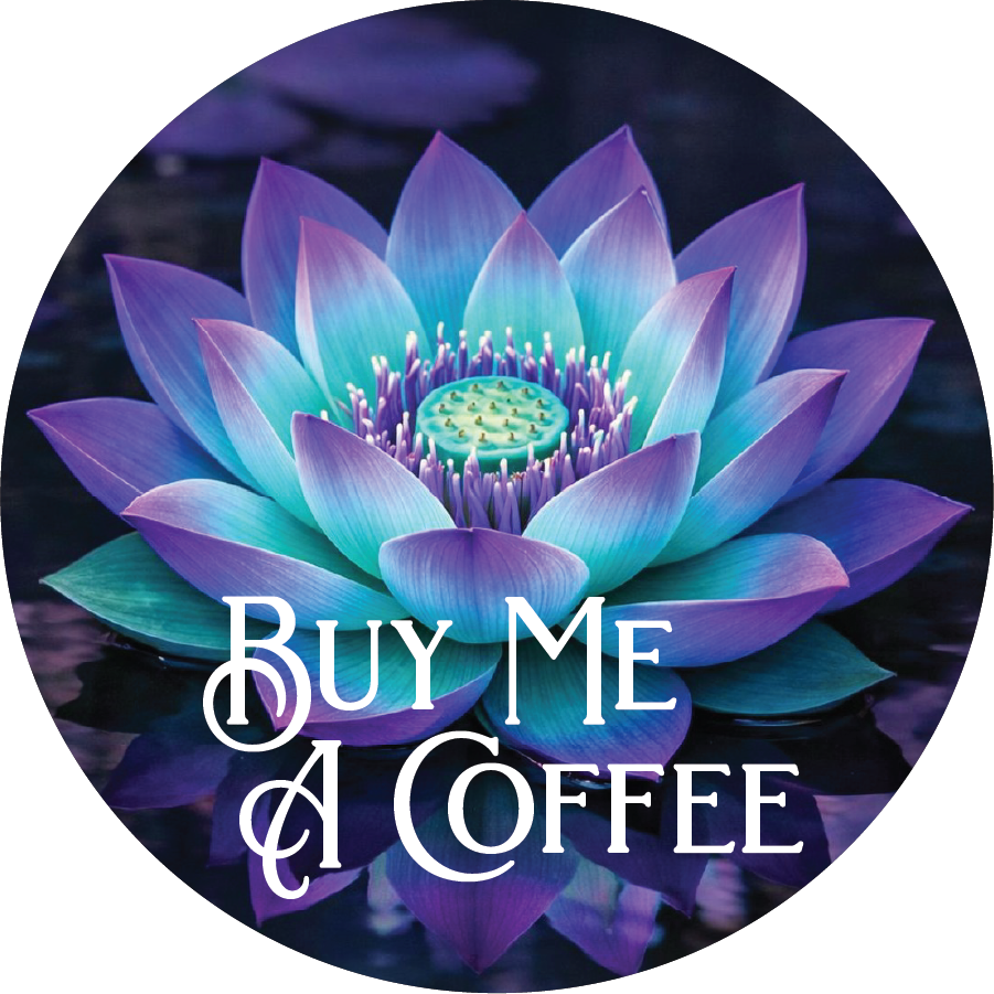 circular sticker with lotus flower and "Freshies