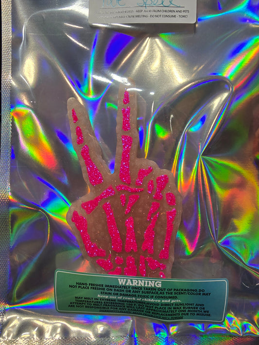 Skeleton peace hand "love spell"