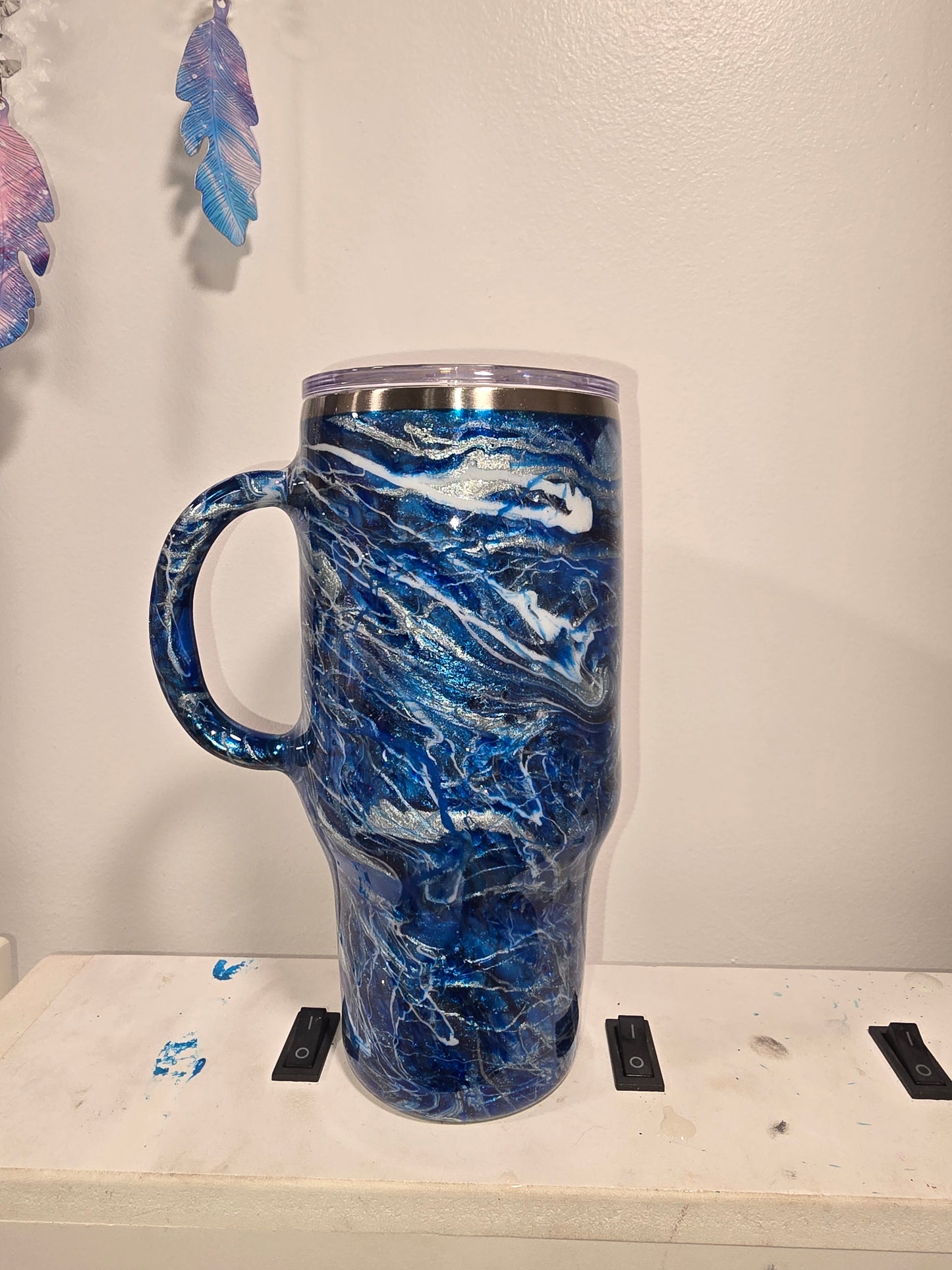 #2 32oz true w/handle  -ghost