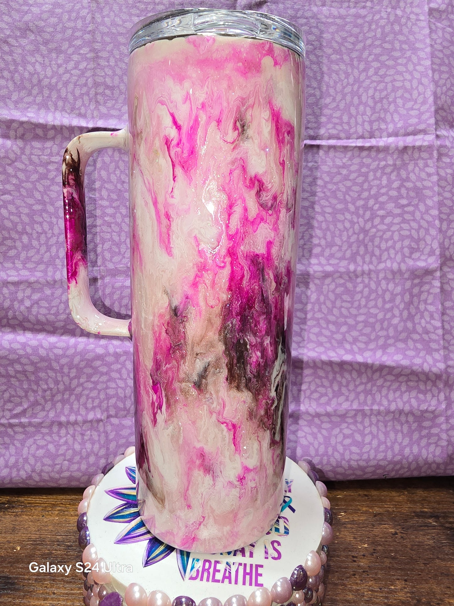 #22 20oz Skinny Hoggdle pink & brown marble