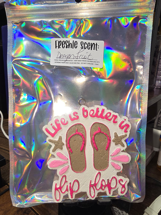 Life Is Better In Flip Flops "dragonfruit"